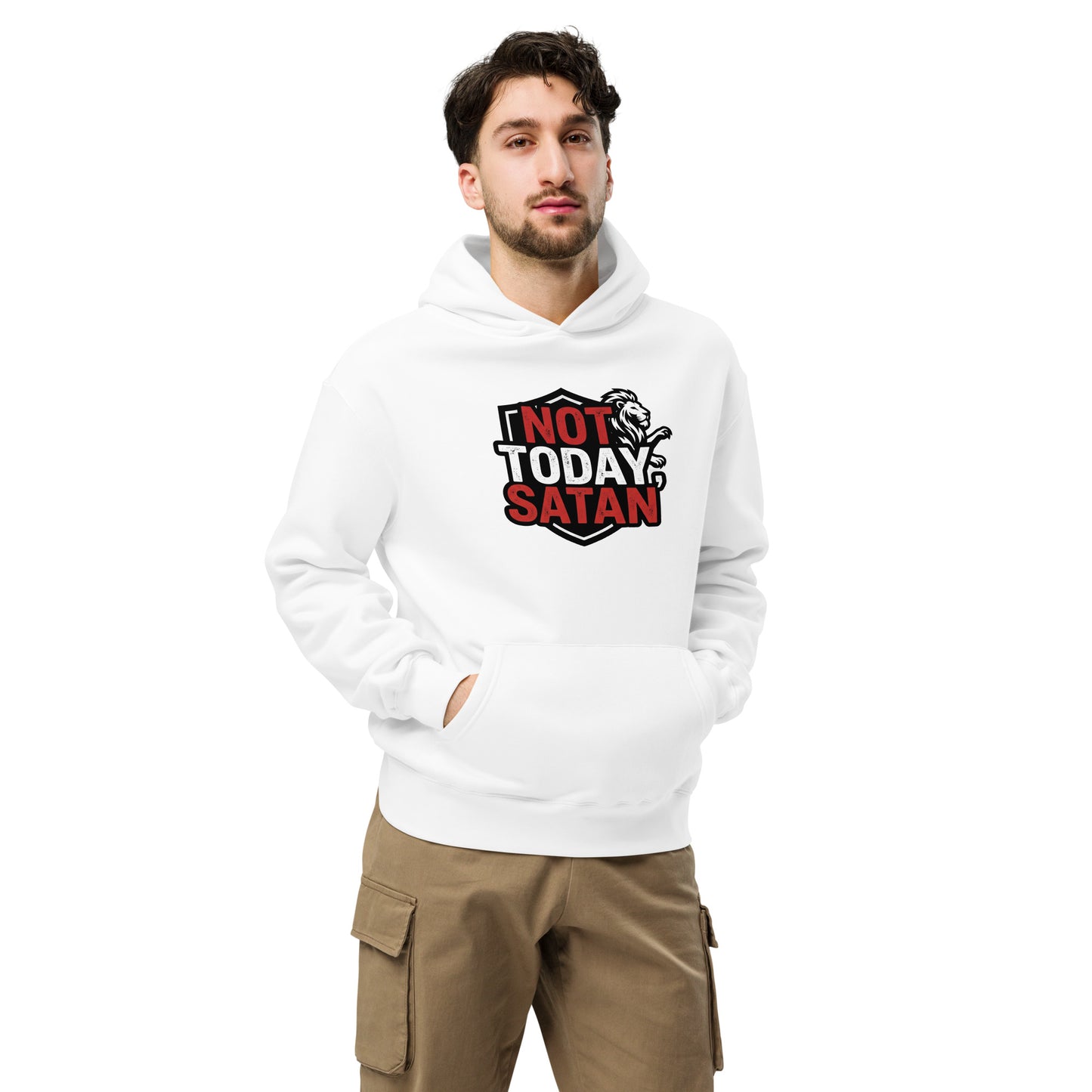 Relaxed cotton blend hoodie with kangaroo pocket detail - Adomtok